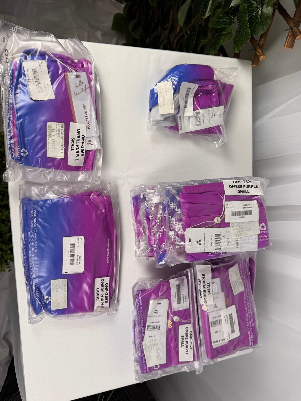 PilyQ Swim Ombre Bikini Top and Bottoms Resellers box 19pcs